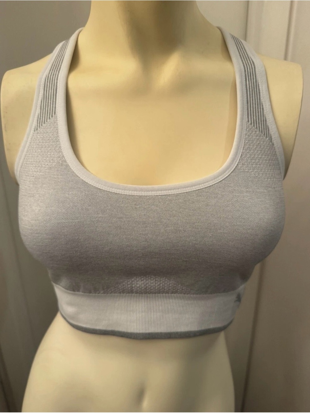 Puma Light Gray Seamless Racerback Sports Bra